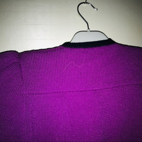 St John Knit Top Magenta Black Saks Fifth Avenue - Picture 8 of 16